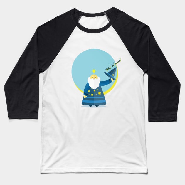 Old Wizard Character Baseball T-Shirt by ArtsByNaty